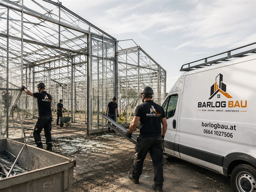 Räumung und Abriss eines Glashauses in Wien-Umgebung