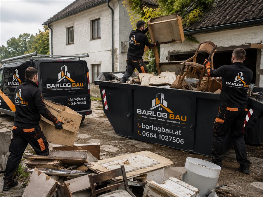 Entrümpelung mit Container – Hausräumung durch Barlog Bau